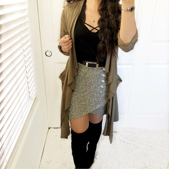 Lush Dresses & Skirts - Gray Asymmetrical Skirt